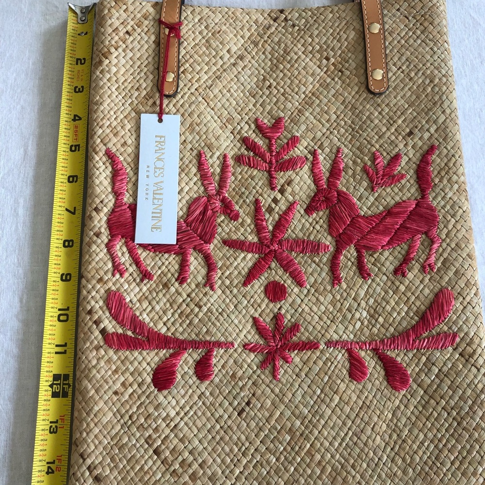 🌴NWT Frances Valentine; Flat Tote Palm Leaf - Picture 4 of 6